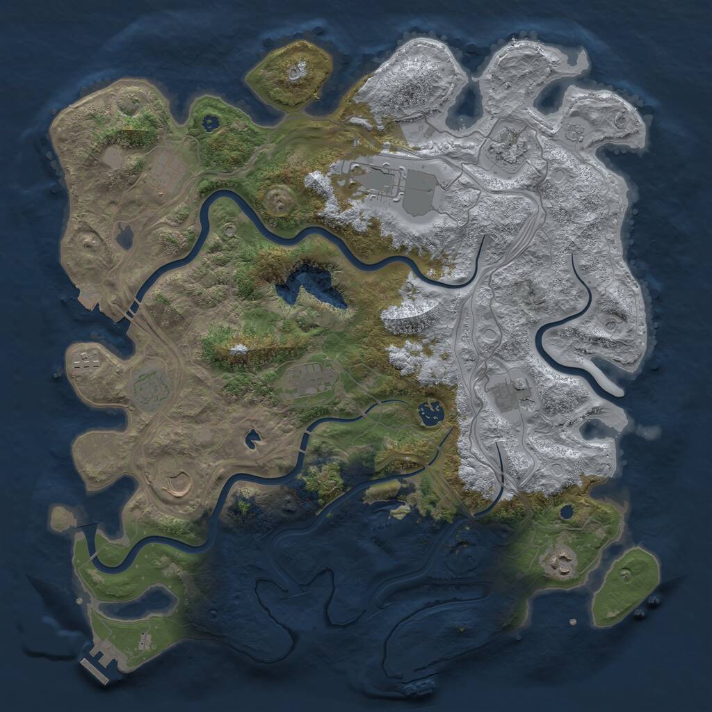 Rust Map: Procedural Map, Size: 4250, Seed: 253498011, 16 Monuments