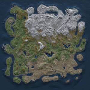 Thumbnail Rust Map: Procedural Map, Size: 4500, Seed: 1742415159, 17 Monuments