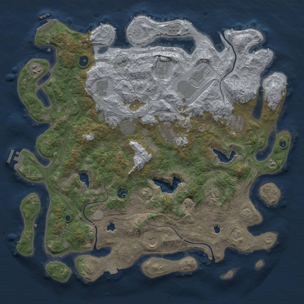 Rust Map: Procedural Map, Size: 4500, Seed: 1742415159, 17 Monuments