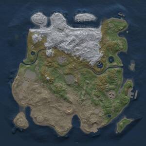 Thumbnail Rust Map: Procedural Map, Size: 3500, Seed: 2030169385, 12 Monuments