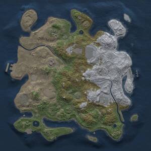 Thumbnail Rust Map: Procedural Map, Size: 3500, Seed: 436694305, 13 Monuments