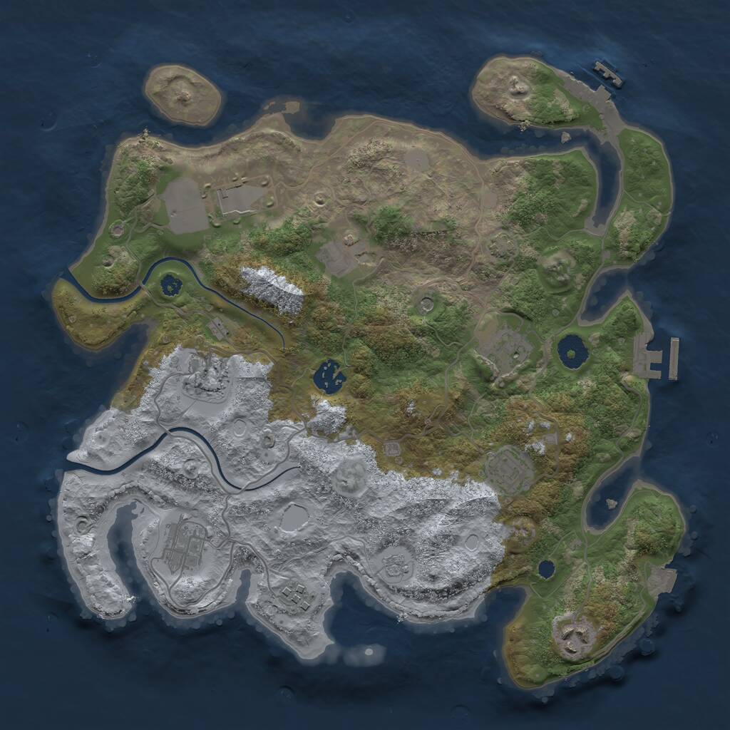 Rust Map: Procedural Map, Size: 3500, Seed: 126358, 15 Monuments