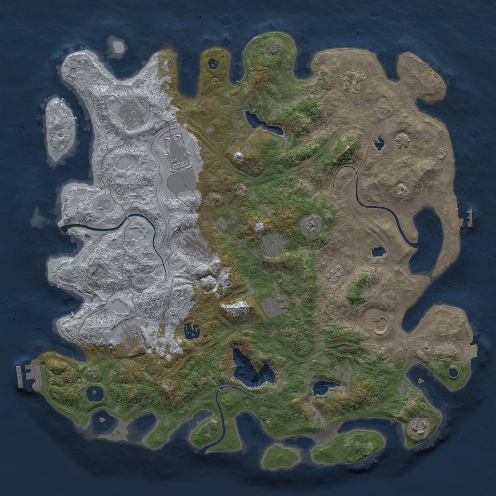 Rust Map: Procedural Map, Size: 4500, Seed: 346677768, 17 Monuments