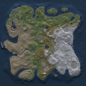 Thumbnail Rust Map: Procedural Map, Size: 3700, Seed: 1748160101, 15 Monuments