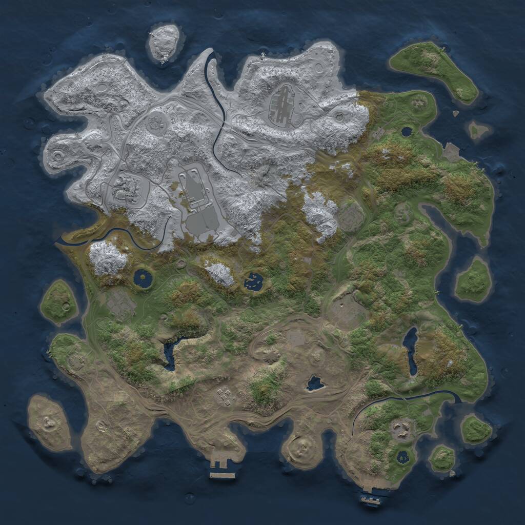 Rust Map: Procedural Map, Size: 4250, Seed: 1056432298, 15 Monuments