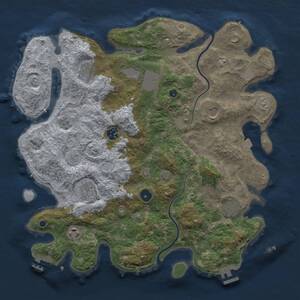 Thumbnail Rust Map: Procedural Map, Size: 3900, Seed: 7500, 14 Monuments