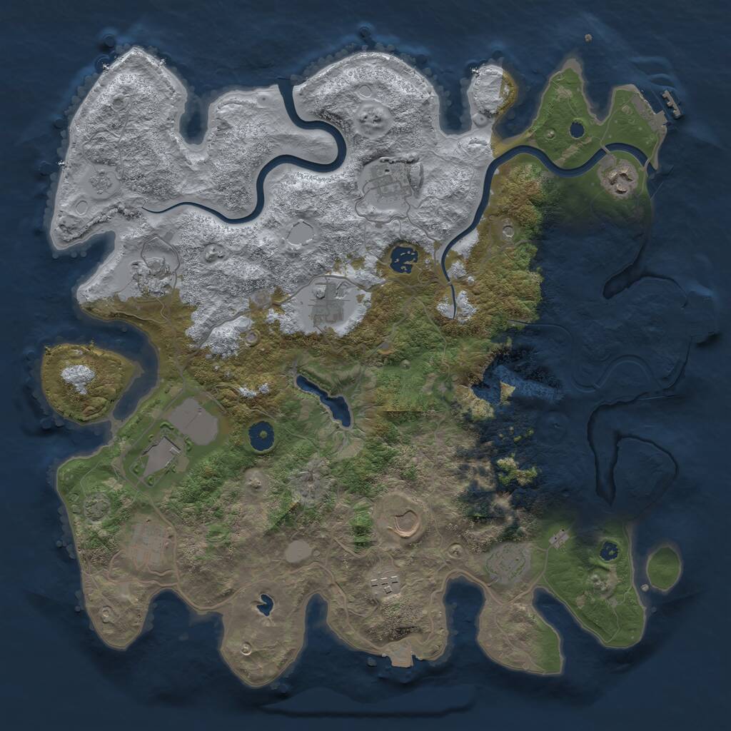 Rust Map: Procedural Map, Size: 4000, Seed: 1986589406, 16 Monuments