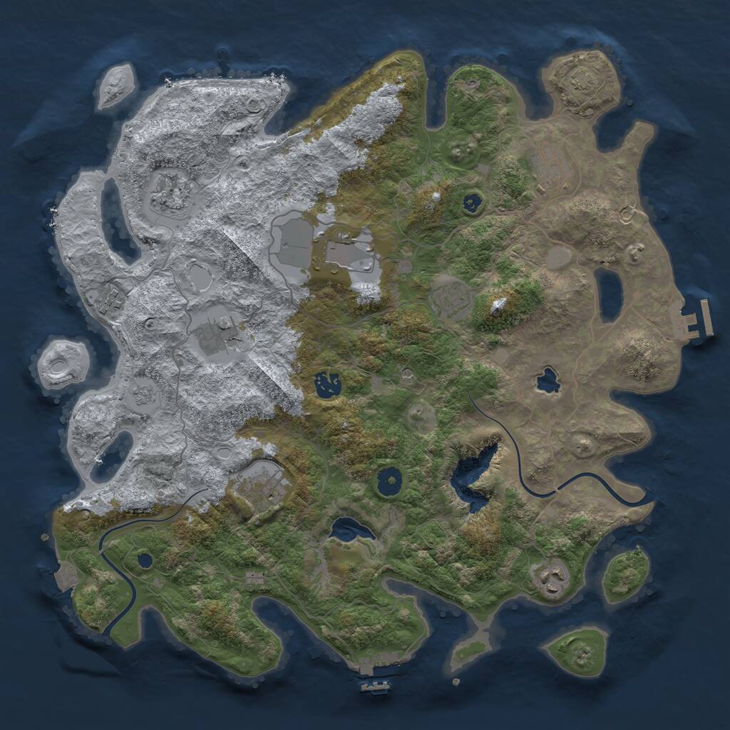 Rust Map: Procedural Map, Size: 4000, Seed: 1062230464, 15 Monuments