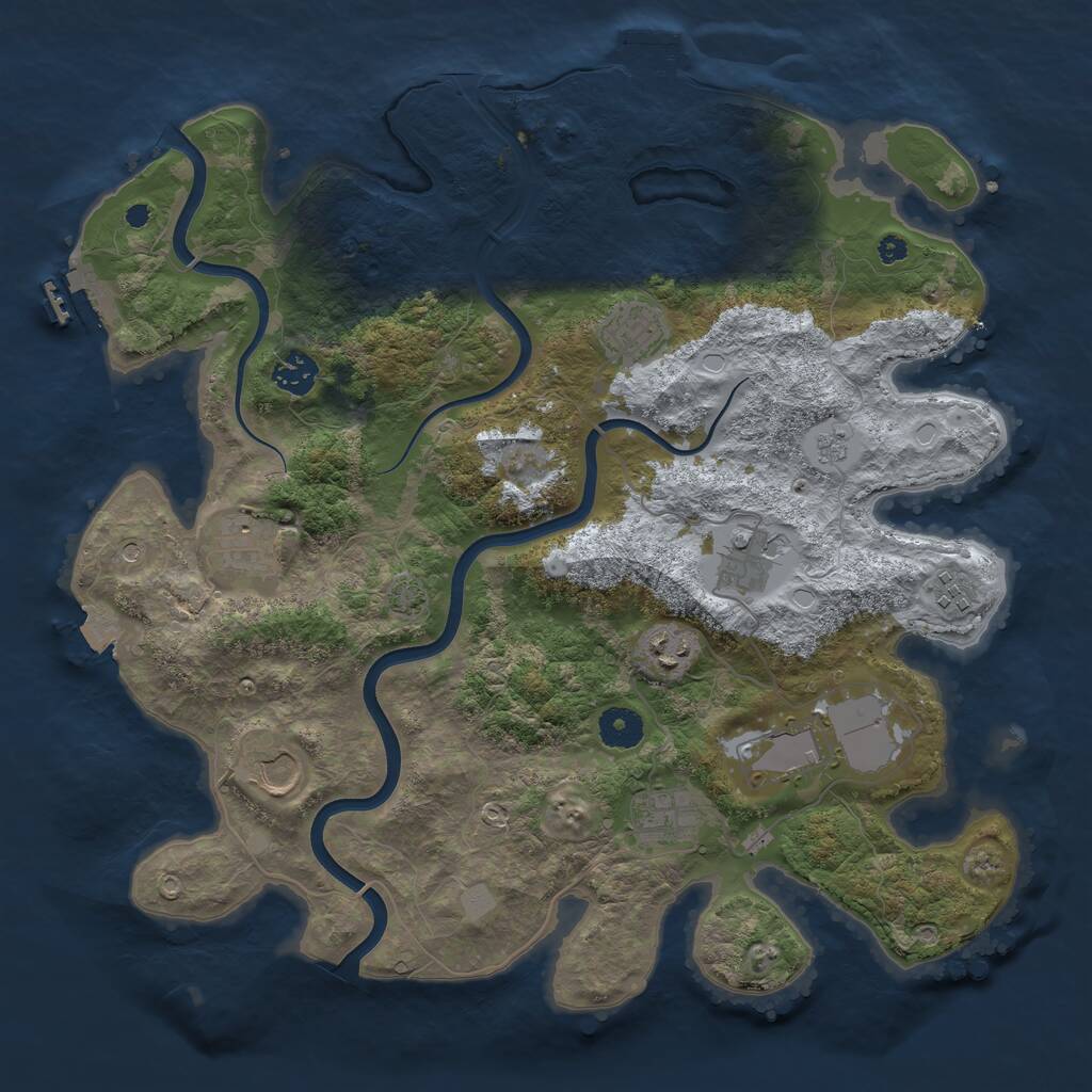 Rust Map: Procedural Map, Size: 3800, Seed: 17838329, 15 Monuments