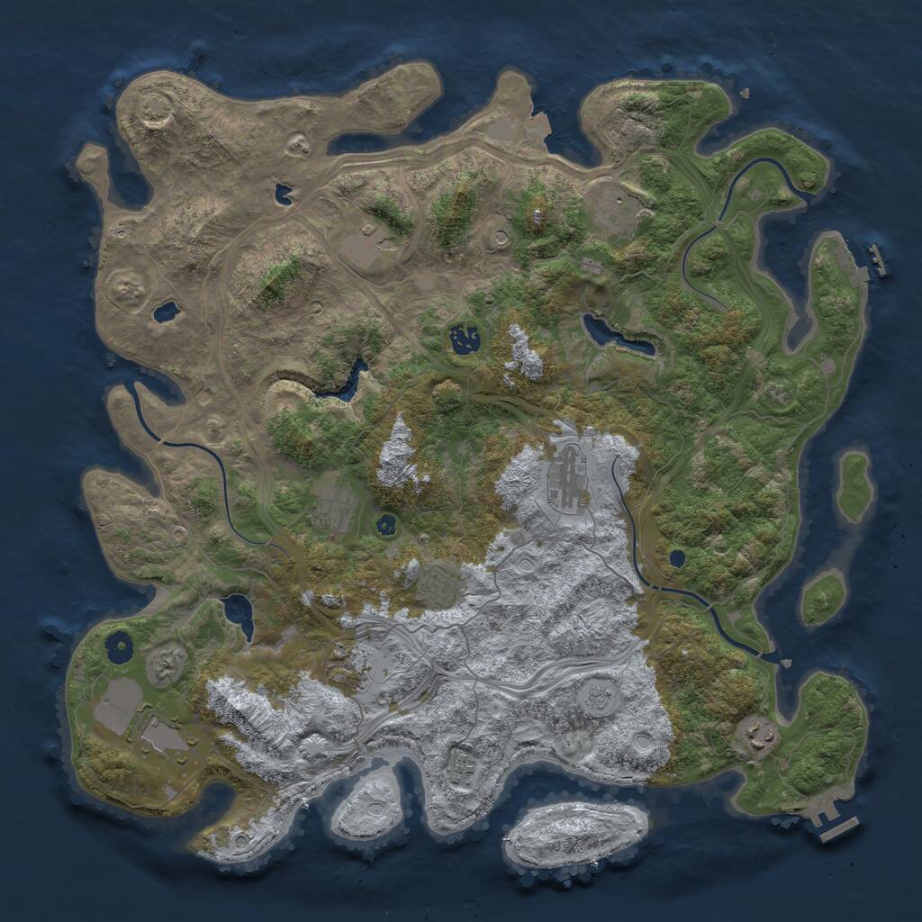 Rust Map: Procedural Map, Size: 4500, Seed: 1944502451, 16 Monuments
