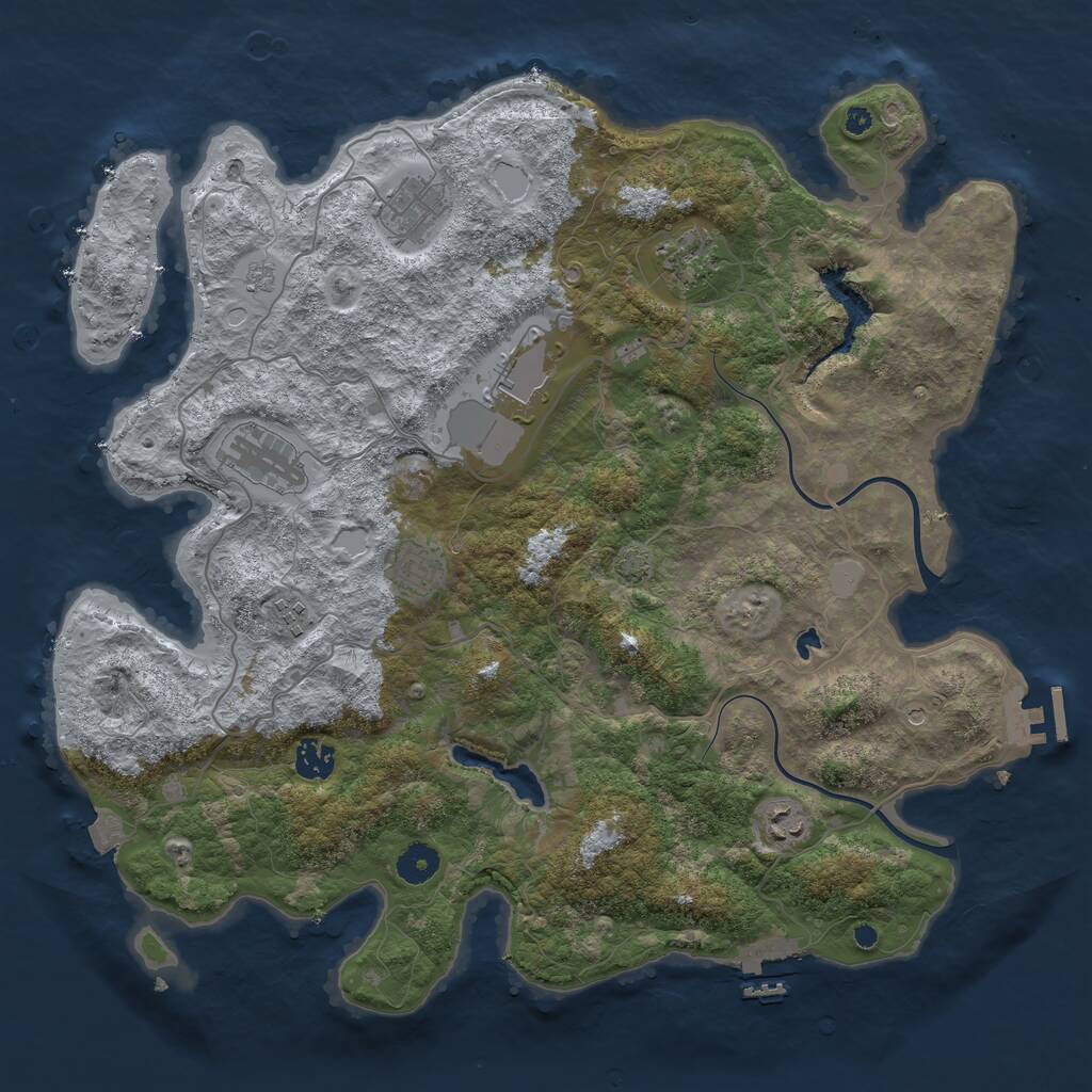 Rust Map: Procedural Map, Size: 4000, Seed: 102002399, 14 Monuments