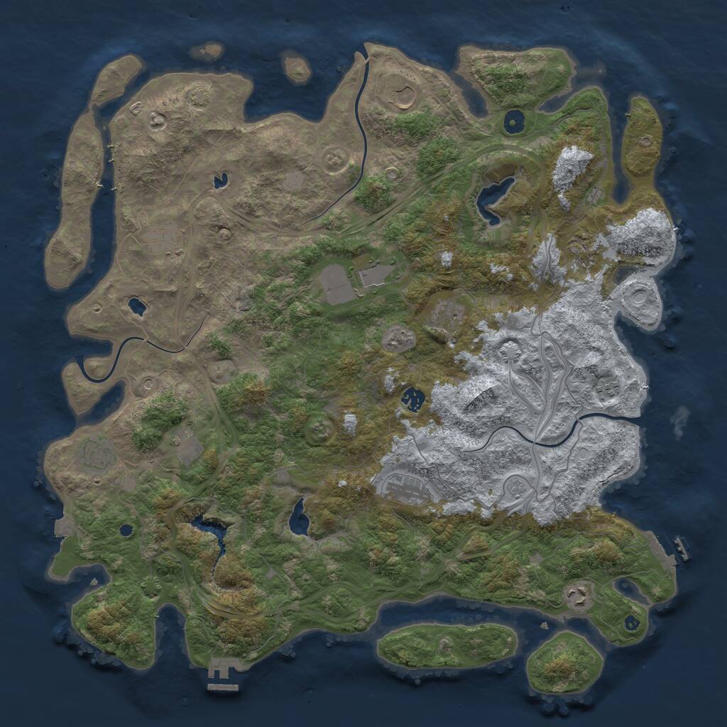 Rust Map: Procedural Map, Size: 4800, Seed: 659905043, 17 Monuments