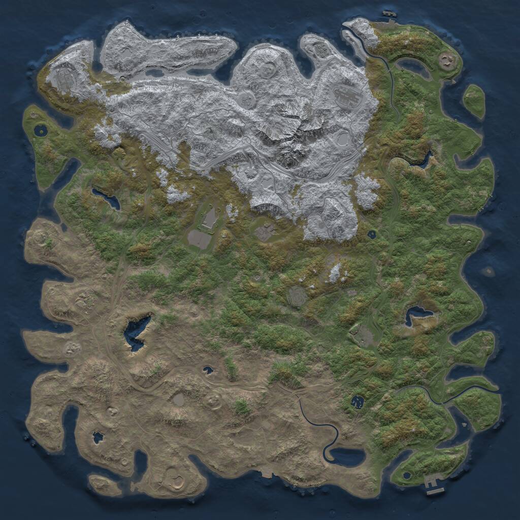 Rust Map: Procedural Map, Size: 6000, Seed: 692132, 17 Monuments
