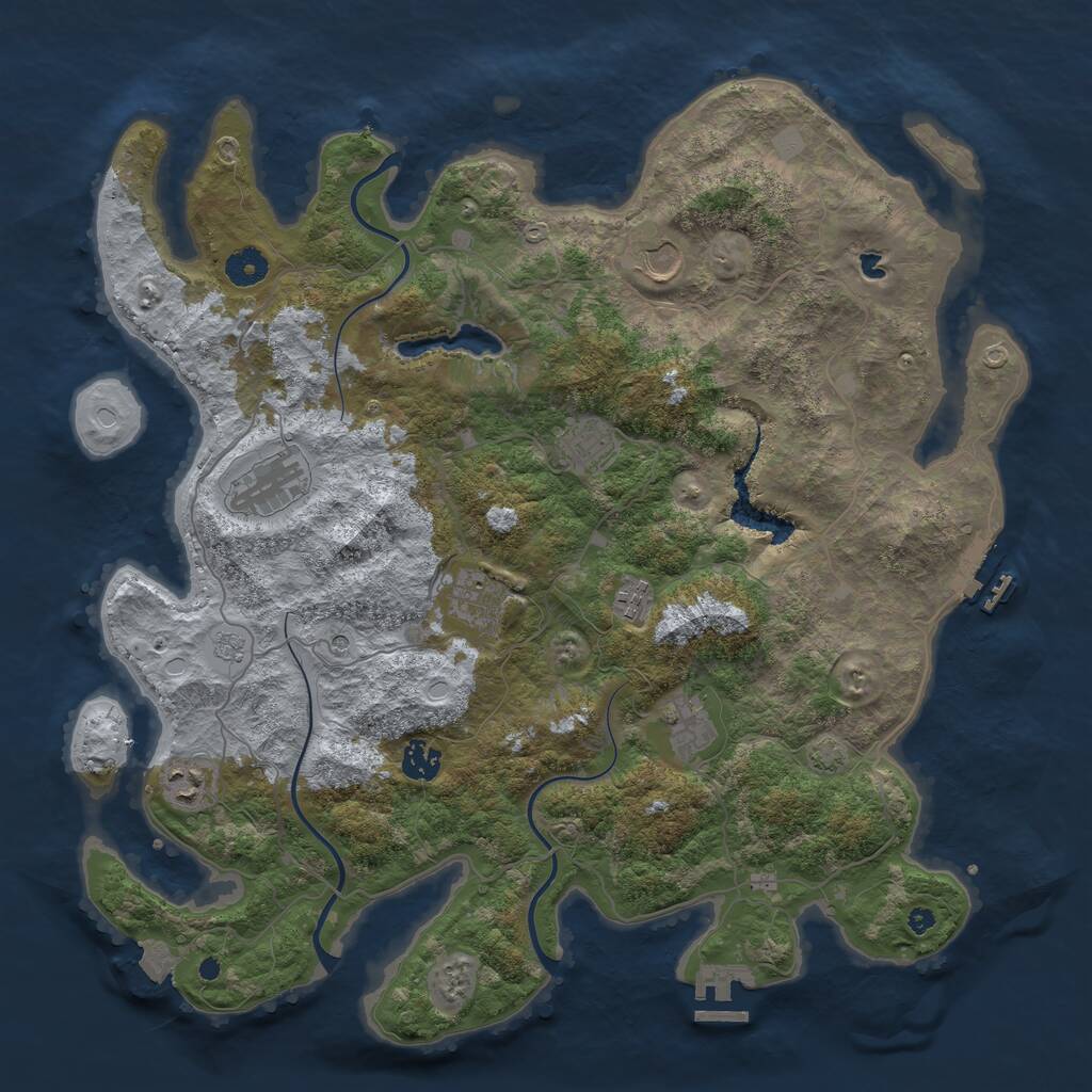 Rust Map: Procedural Map, Size: 4100, Seed: 8179, 14 Monuments