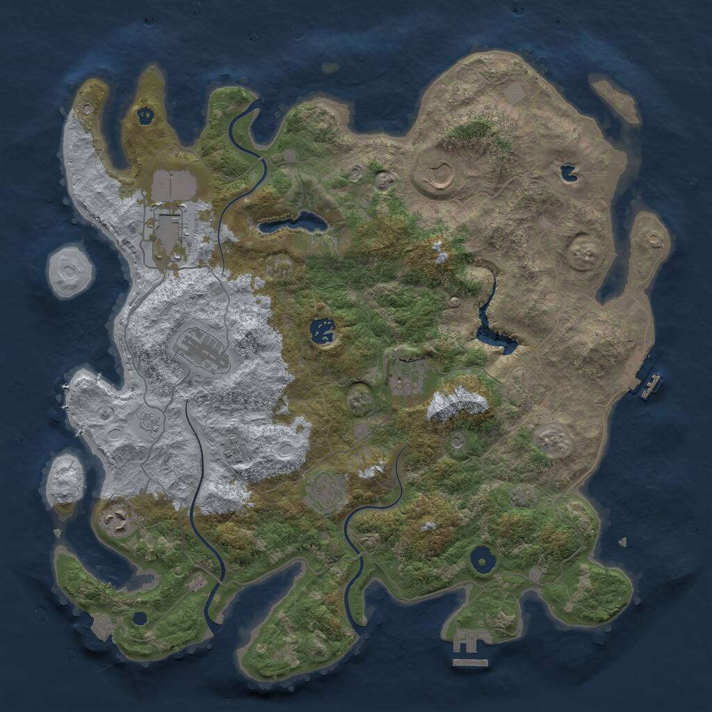 Rust Map: Procedural Map, Size: 4100, Seed: 8179, 14 Monuments