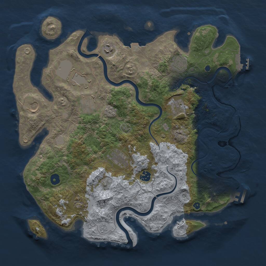 Rust Map: Procedural Map, Size: 3850, Seed: 56, 16 Monuments