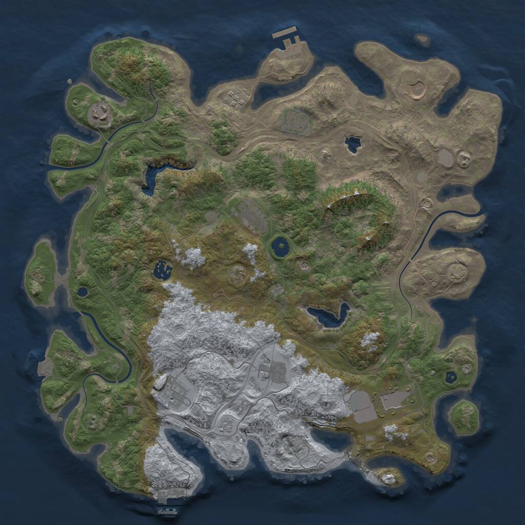 Rust Map: Procedural Map, Size: 4250, Seed: 1099368117, 15 Monuments