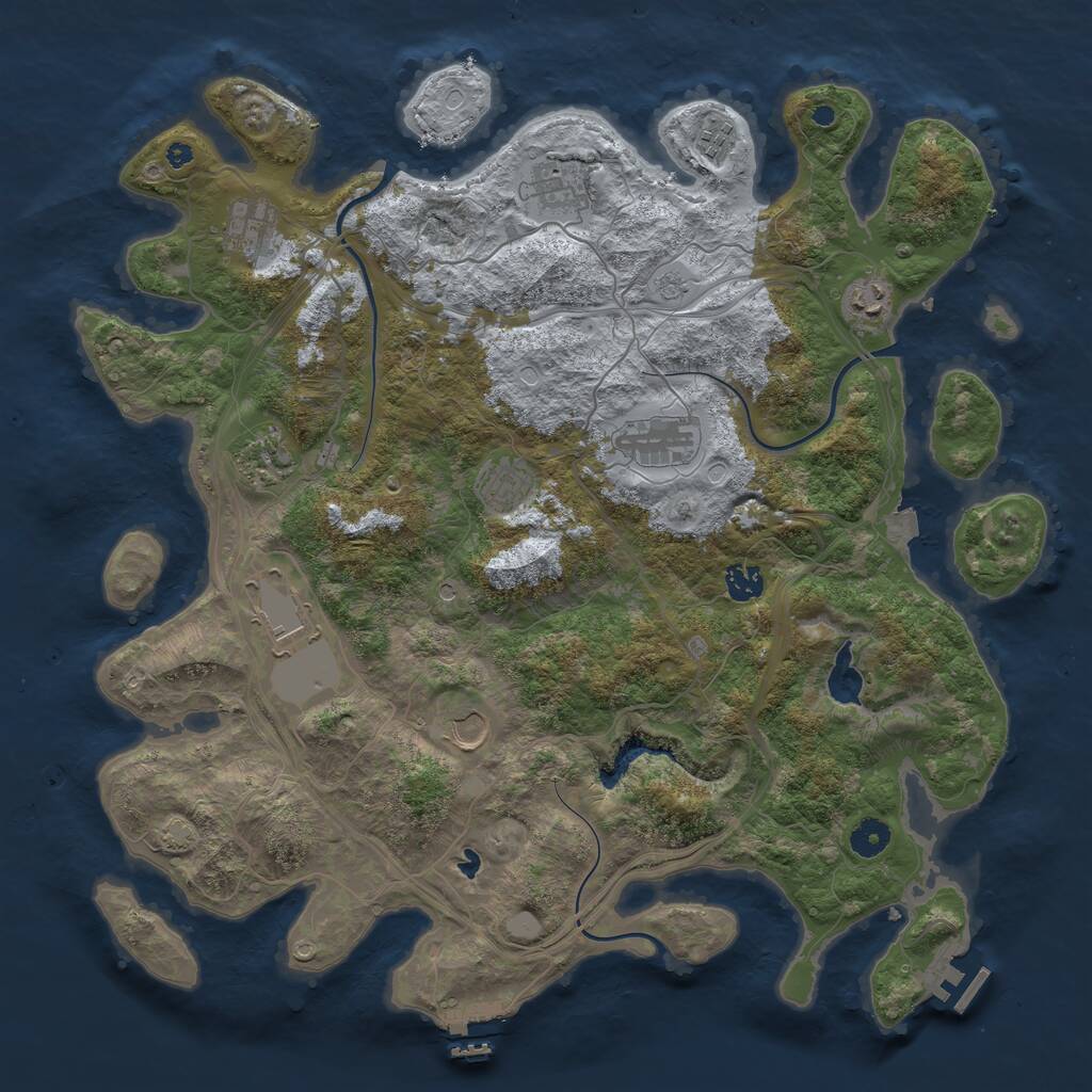 Rust Map: Procedural Map, Size: 4250, Seed: 303546815, 16 Monuments