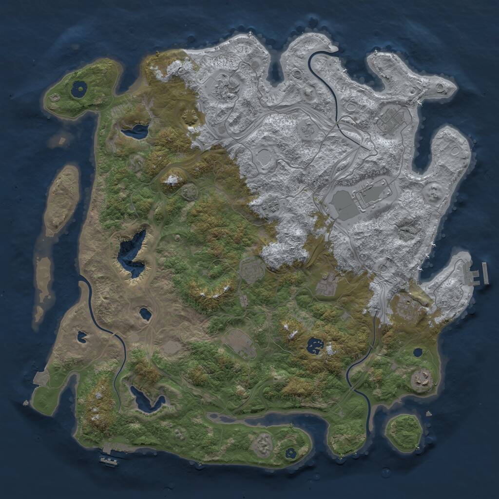 Rust Map: Procedural Map, Size: 4500, Seed: 1731312085, 16 Monuments