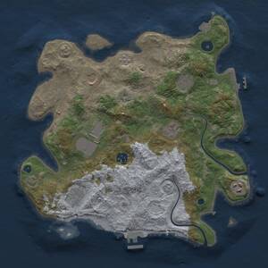 Thumbnail Rust Map: Procedural Map, Size: 3500, Seed: 28696303, 14 Monuments