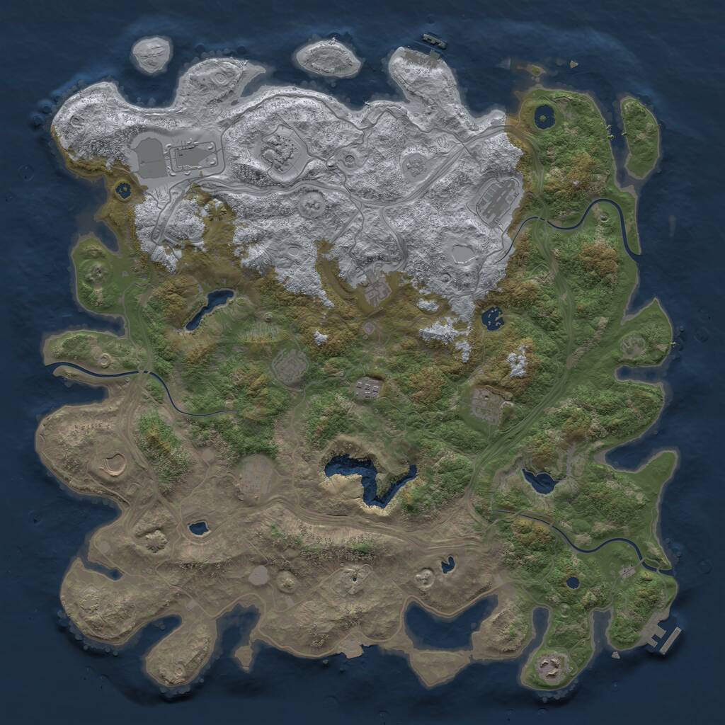 Rust Map: Procedural Map, Size: 4800, Seed: 1006543027, 17 Monuments