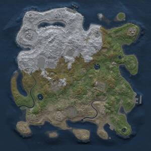 Thumbnail Rust Map: Procedural Map, Size: 3700, Seed: 1058665374, 15 Monuments