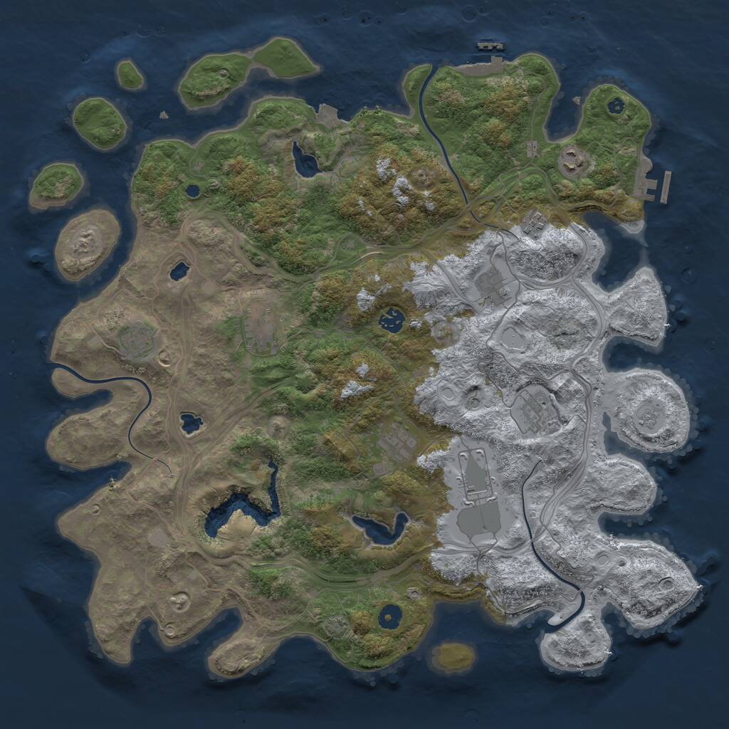 Rust Map: Procedural Map, Size: 4500, Seed: 2292024, 15 Monuments
