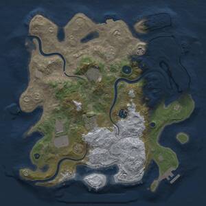 Thumbnail Rust Map: Procedural Map, Size: 3500, Seed: 1896969140, 11 Monuments
