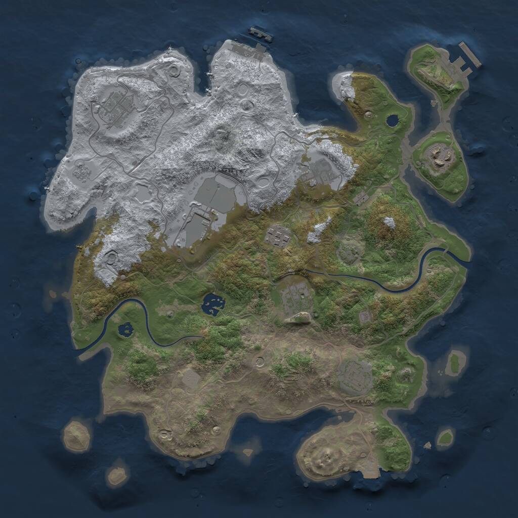 Rust Map: Procedural Map, Size: 3500, Seed: 1711536616, 14 Monuments