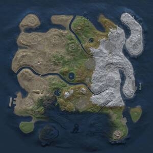 Thumbnail Rust Map: Procedural Map, Size: 3411, Seed: 687868586, 14 Monuments