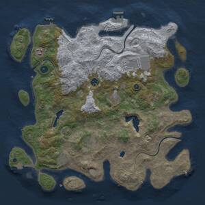 Thumbnail Rust Map: Procedural Map, Size: 4050, Seed: 1350613912, 14 Monuments