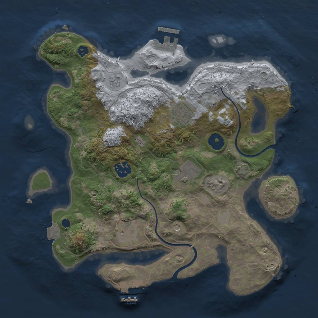 Rust Map: Procedural Map, Size: 3000, Seed: 928429284, 10 Monuments