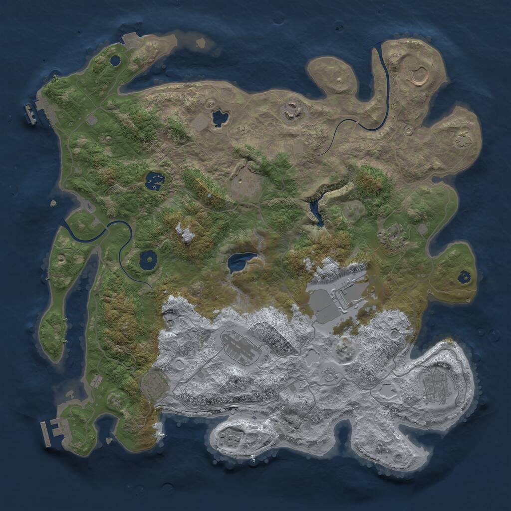 Rust Map: Procedural Map, Size: 4000, Seed: 744006793, 16 Monuments