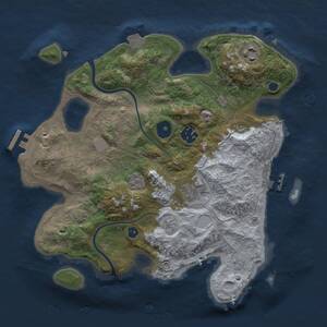 Thumbnail Rust Map: Procedural Map, Size: 3000, Seed: 794228971, 10 Monuments