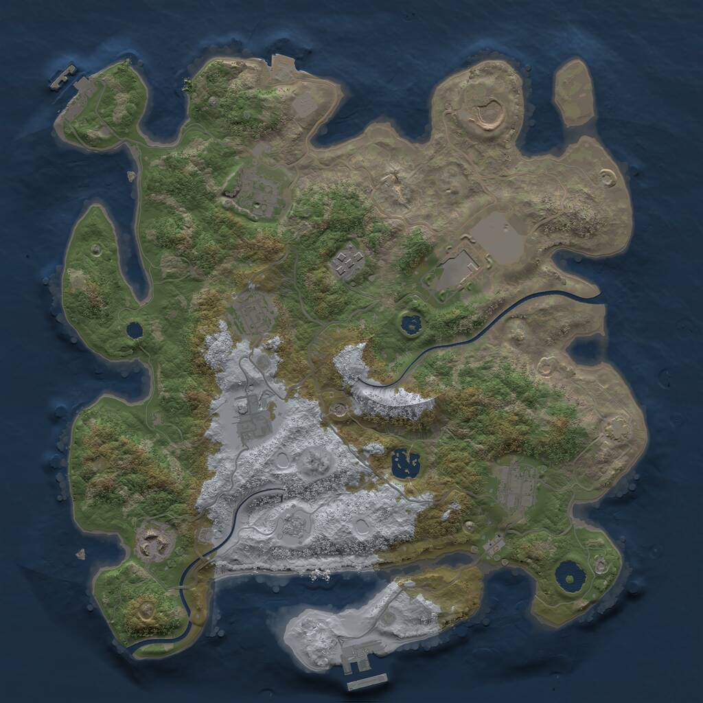 Rust Map: Procedural Map, Size: 3500, Seed: 273978104, 15 Monuments