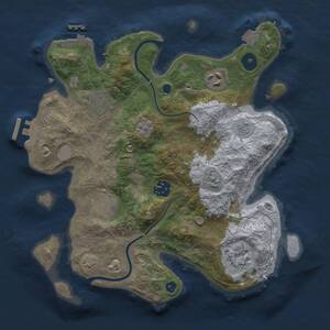 Thumbnail Rust Map: Procedural Map, Size: 3000, Seed: 1210425442, 11 Monuments