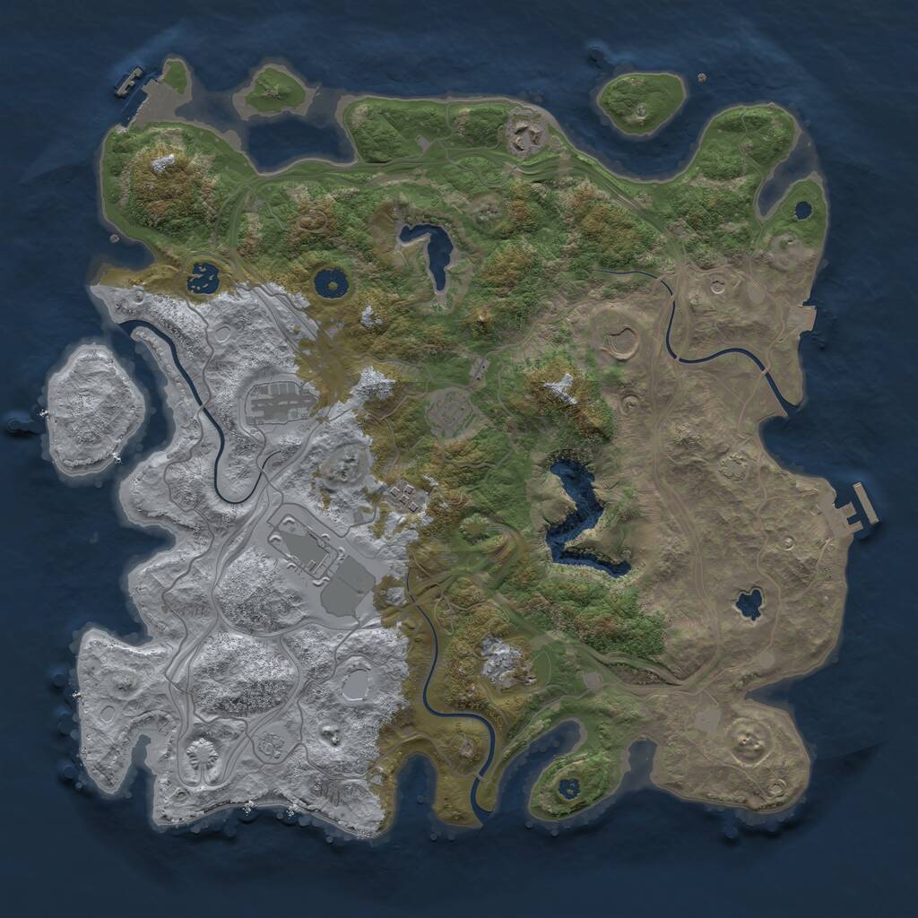 Rust Map: Procedural Map, Size: 4250, Seed: 25521, 14 Monuments