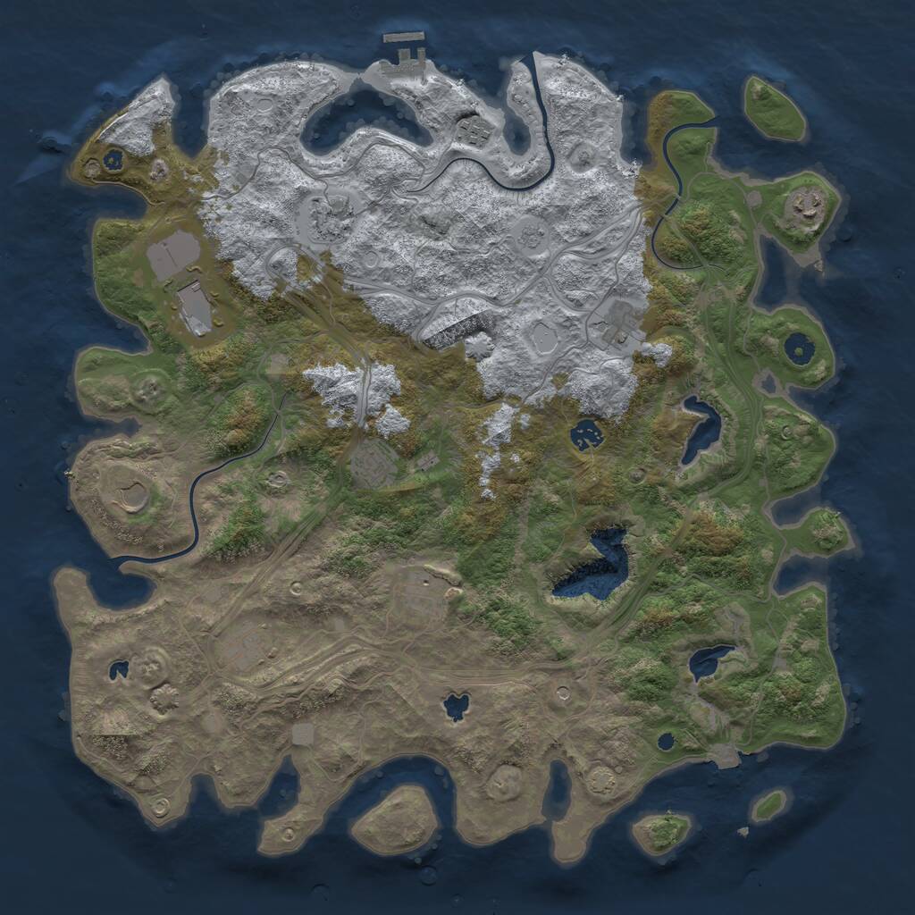 Rust Map: Procedural Map, Size: 4500, Seed: 1676507062, 15 Monuments