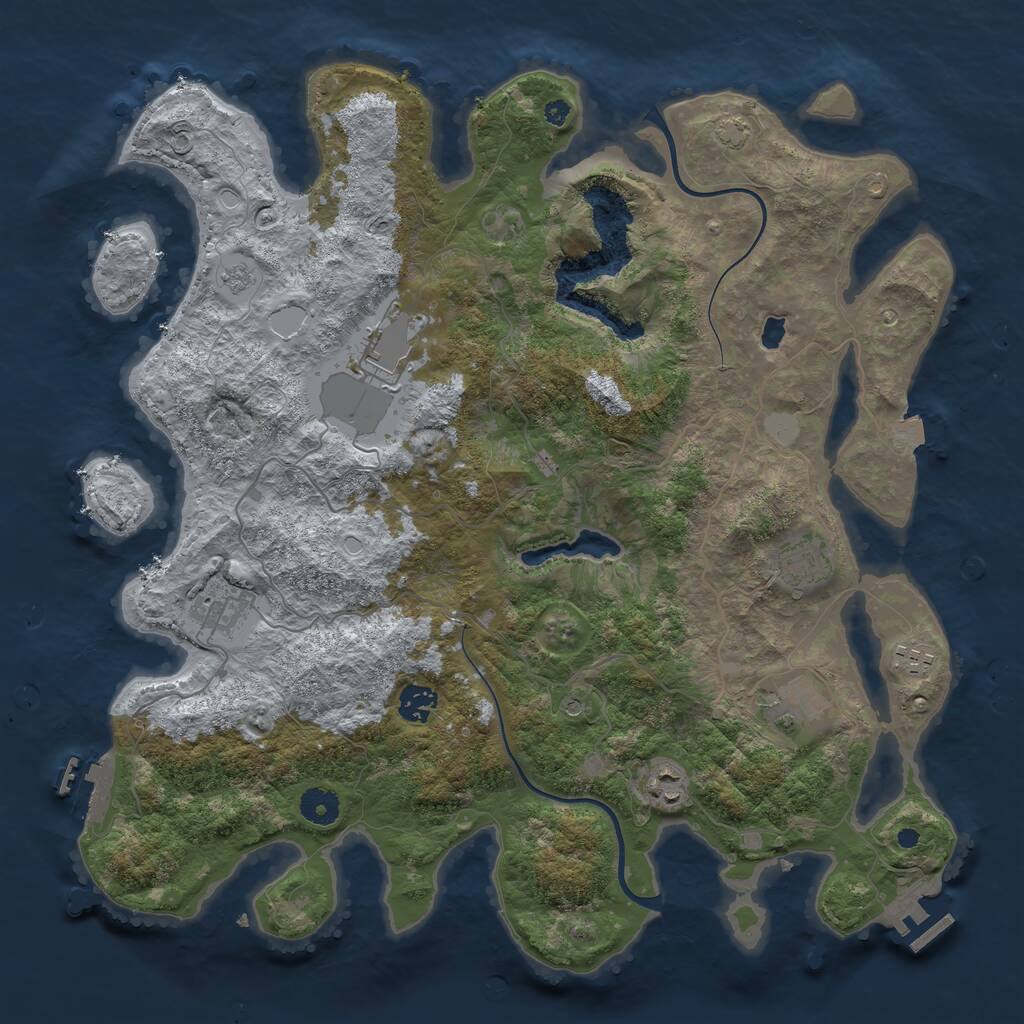 Rust Map: Procedural Map, Size: 4000, Seed: 1614135950, 13 Monuments