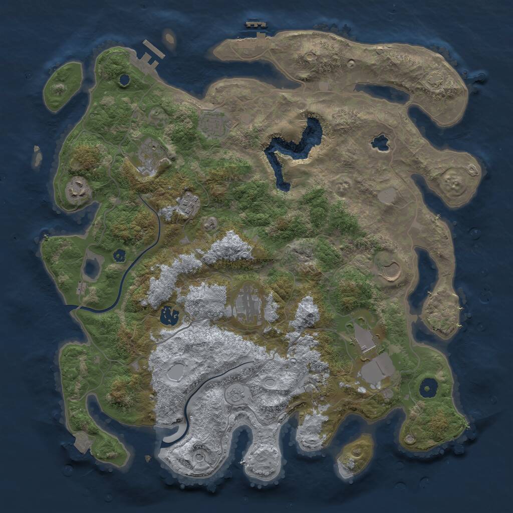 Rust Map: Procedural Map, Size: 4000, Seed: 87904007, 15 Monuments