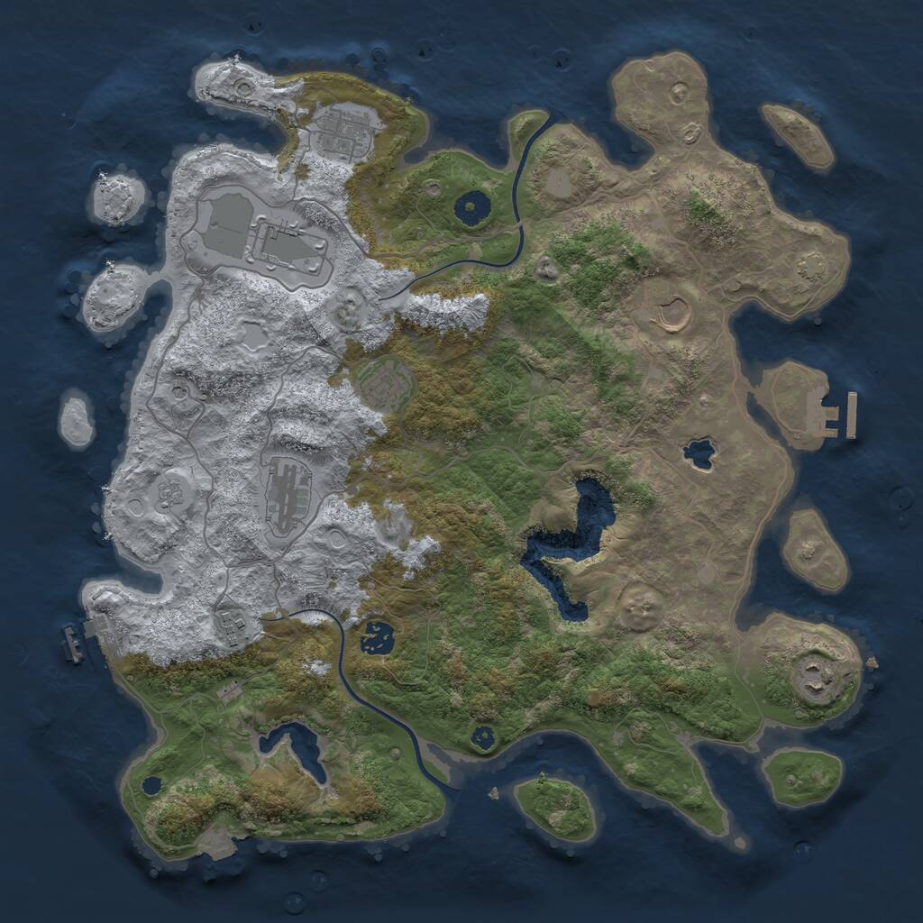 Rust Map: Procedural Map, Size: 4000, Seed: 828174402, 14 Monuments