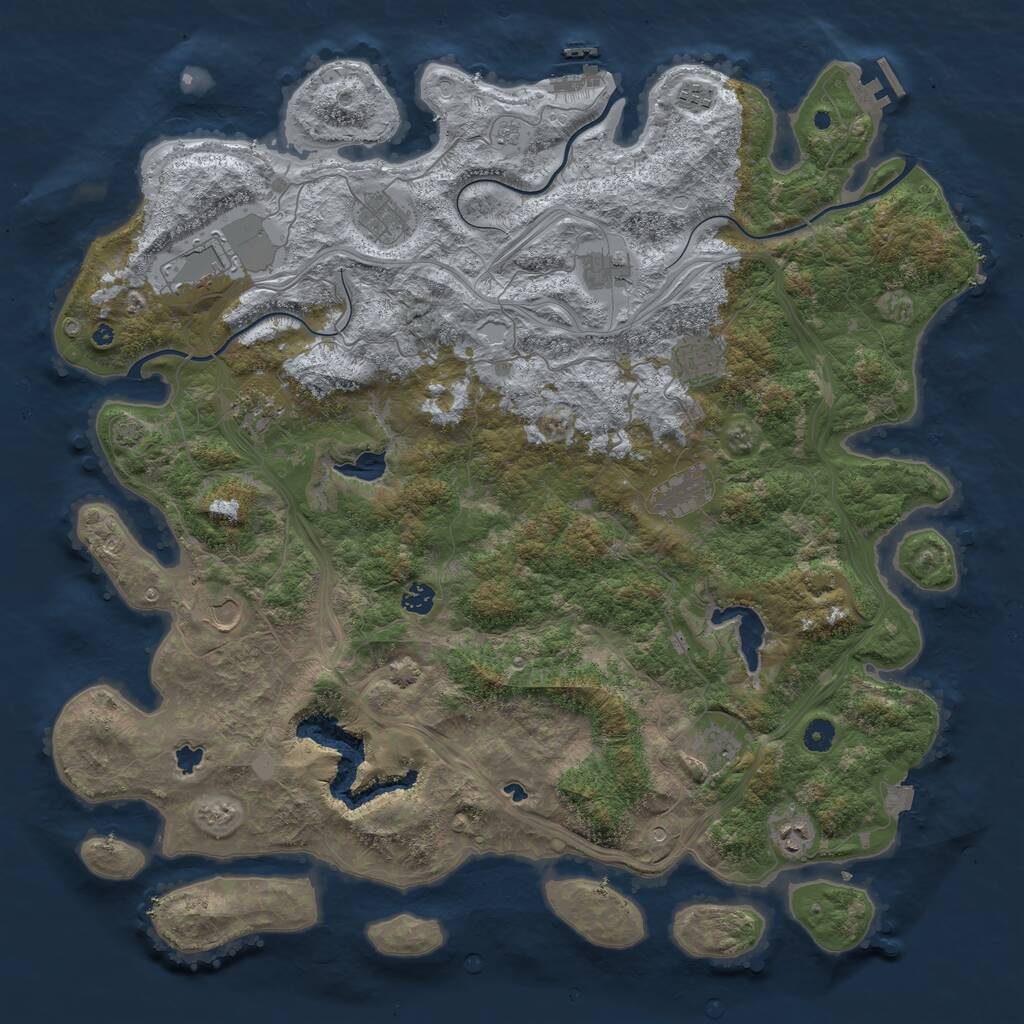 Rust Map: Procedural Map, Size: 4800, Seed: 1088364317, 17 Monuments