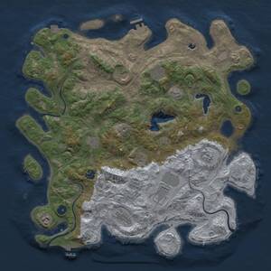 Thumbnail Rust Map: Procedural Map, Size: 4300, Seed: 152648, 16 Monuments