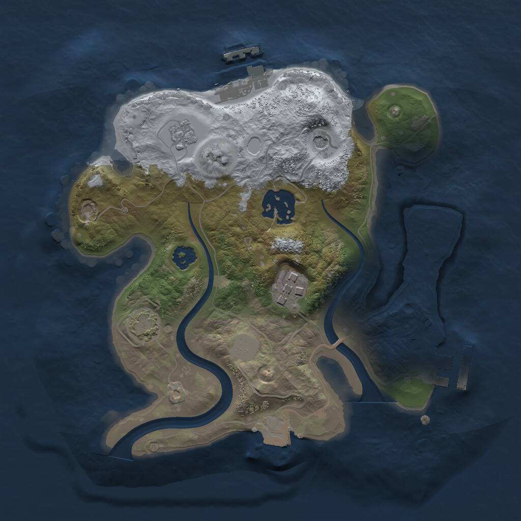 Rust Map: Procedural Map, Size: 2250, Seed: 966407724, 8 Monuments