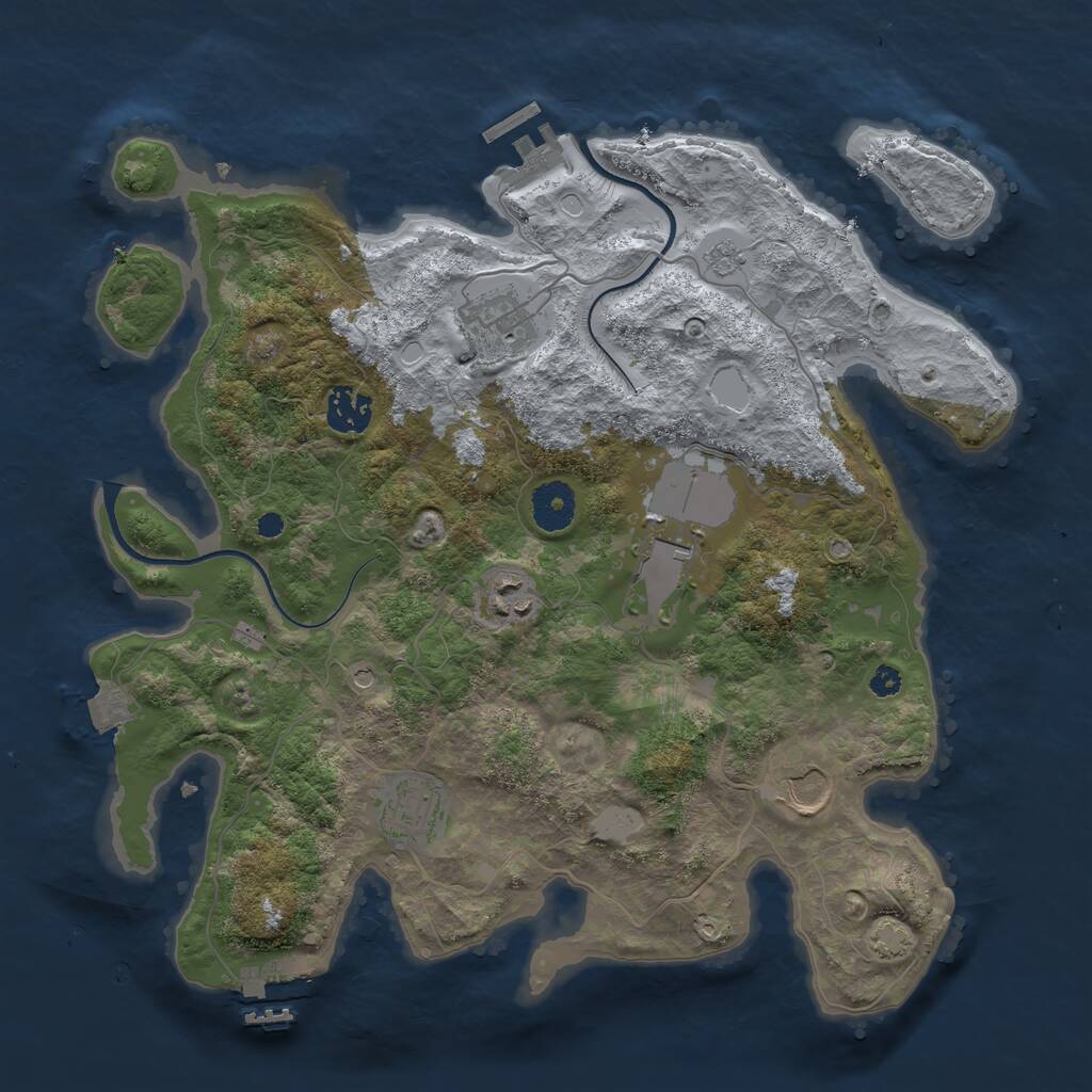 Rust Map: Procedural Map, Size: 3500, Seed: 1531867436, 12 Monuments