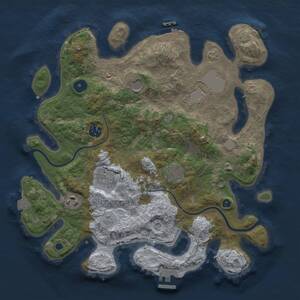 Thumbnail Rust Map: Procedural Map, Size: 3500, Seed: 1333007984, 12 Monuments