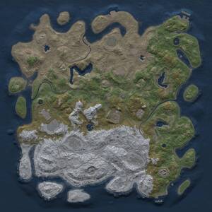 Thumbnail Rust Map: Procedural Map, Size: 4500, Seed: 965163498, 15 Monuments
