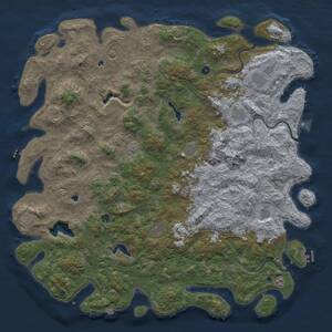 Thumbnail Rust Map: Procedural Map, Size: 6000, Seed: 12130, 17 Monuments