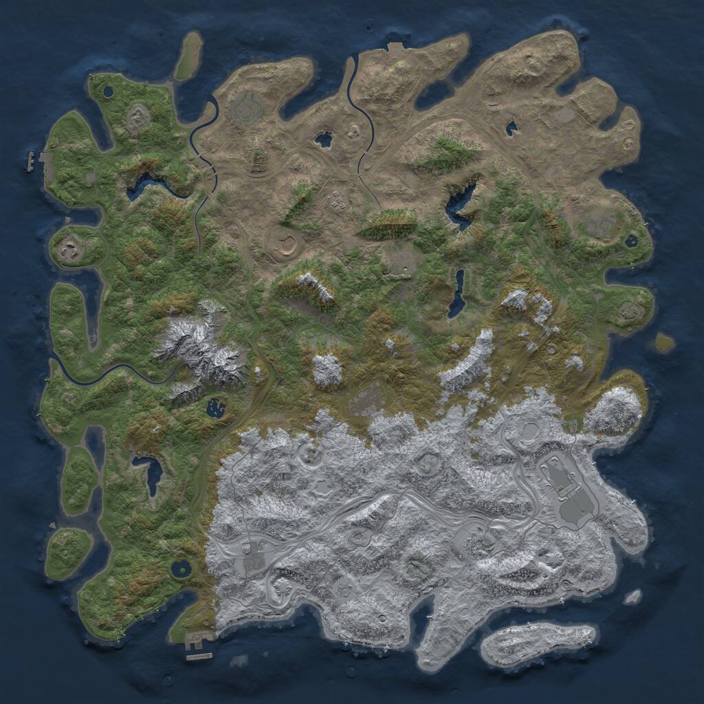 Rust Map: Procedural Map, Size: 5500, Seed: 1027664551, 17 Monuments