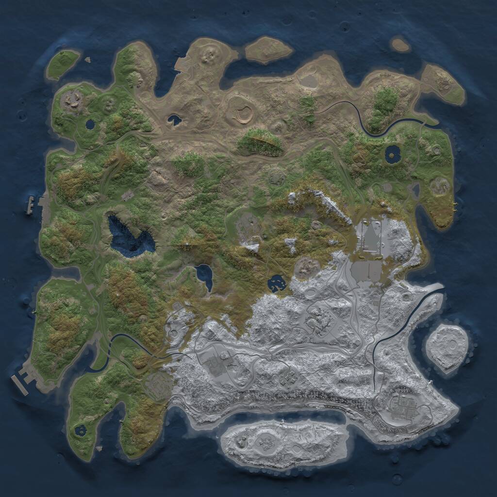 Rust Map: Procedural Map, Size: 4251, Seed: 223543185, 16 Monuments